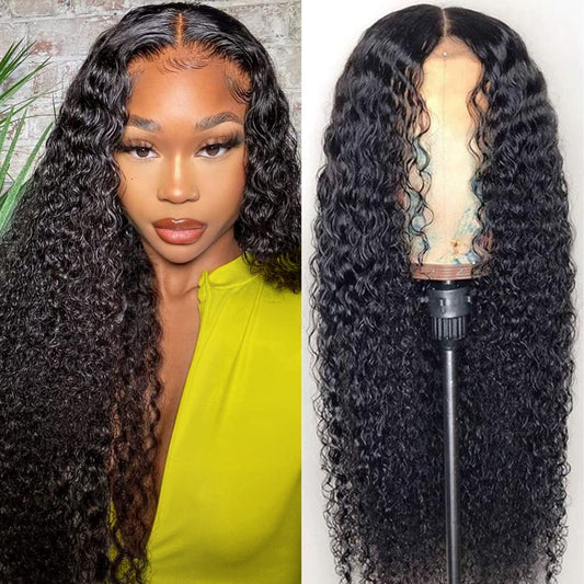 You Excelent 13x4 HD Transparent Curly Lace Front Wig Human Hair For Black Women 9A 150% Denisty Frontal Wigs Human Hair Pre Plucked with Baby Hair Natural Black Color (24, Curly Wig)