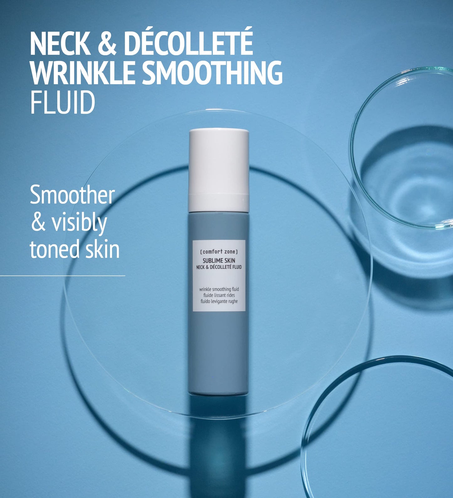 [ comfort zone ] Sublime Skin Neck & Decollete Fluid, Neck & Chest Firming Cream, Lightweight & Fast Absorbing, Ideal For Mature And Dry Skin, 2.02 Fl. Oz.