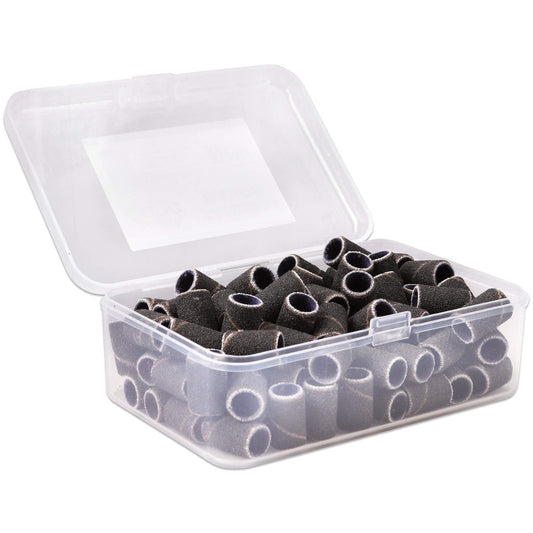 100 Pcs Large Black Nail Drill Bits Sanding Bands for Nail Drill 150 Coarse Grit – Nail File for Acrylic Nail Gel Manicures Pedicure
