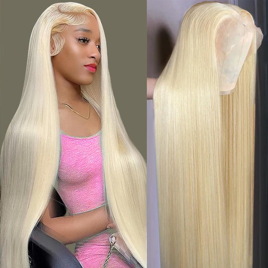 ZWJSH 26 Inch Blonde Wig Human Hair 613 Lace Front Wig Human Hair Honey Blonde Straight Lace Front Wigs Human Hair 13x4 HD Lace Front Wigs Human Hair Pre Plucked Glueless Colored Wigs for Women