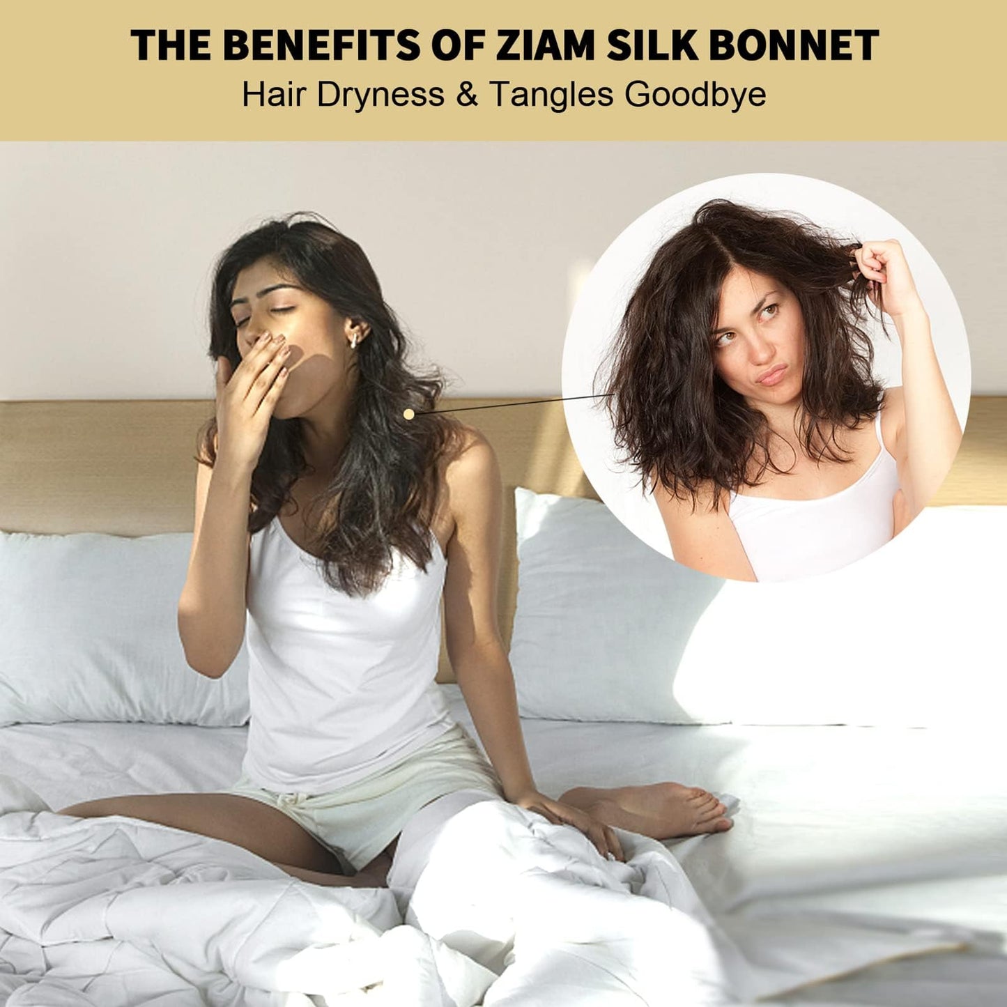ZIMASILK 22 Momme 100% Mulberry Silk Sleep Cap for Women Hair Care,Natural Silk Night Bonnet with Elastic Stay On Head (One Size, Taupe)
