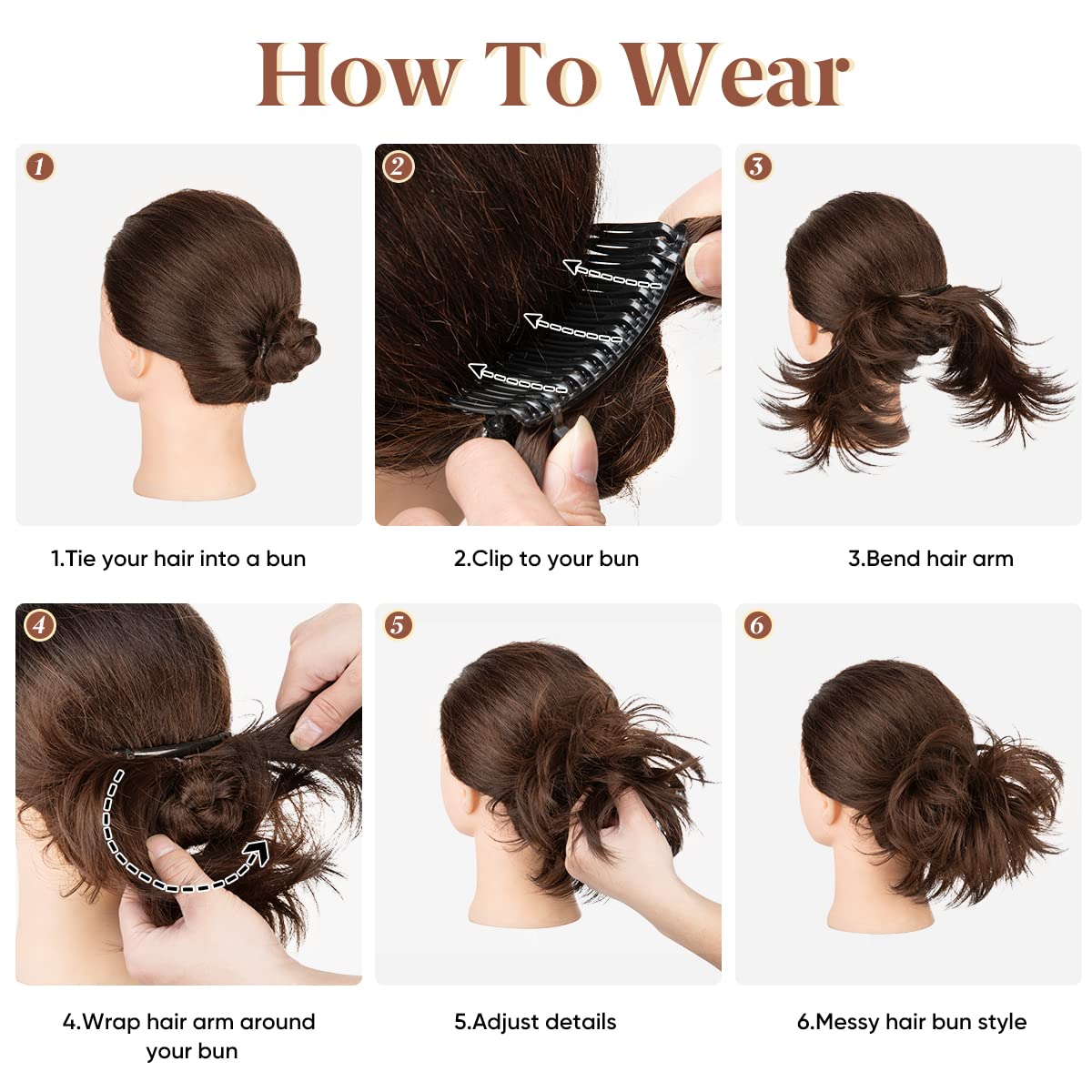 YOUNGWAYS Messy Bun Hair Piece Side Comb Clip in Hair Bun Hairpiece for Women Short Natural Straight Versatile Adjustable Styles Easy Hair pieces (Golden Blonde/Beach Blonde-S)