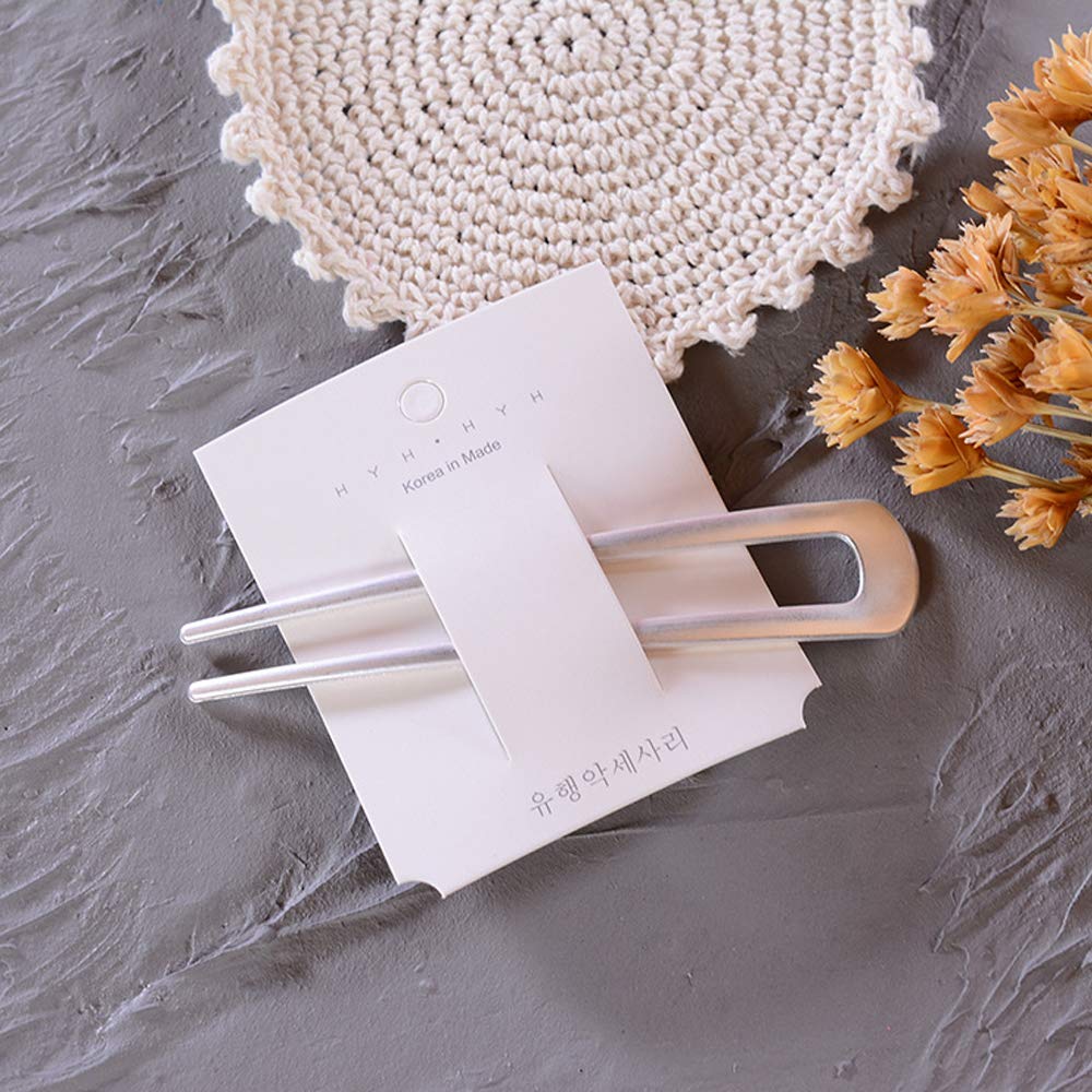 [4 Pack] Benefree U-Shape Hairpins, Bride Hair Accessories Hair Pins Clip Vintage Hair Stick,Hairstyle Chignon for Women Girls (Silver and Gold)