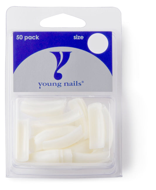 Young Nails False Nail Tip, Natural #10, 50 Count
