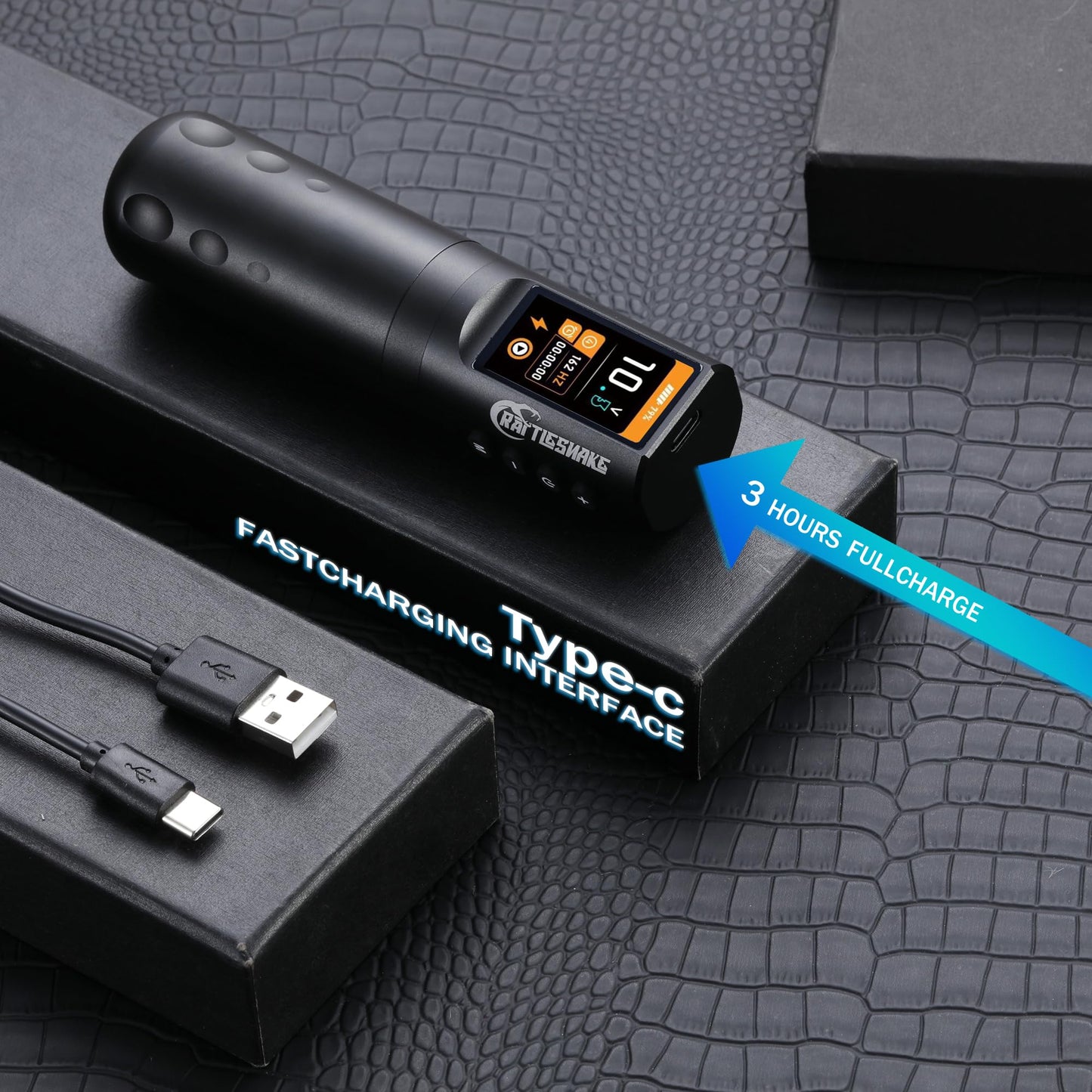 Rattlesnake Rotary Tattoo Machine Pen V4 Digital LED Display 4.2mm Stroke Length